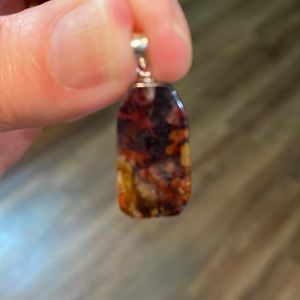 Dendritic pendant & sterling silver